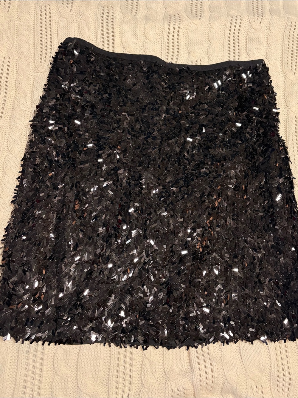 Ann Taylor Black Sequin Mini Skirt